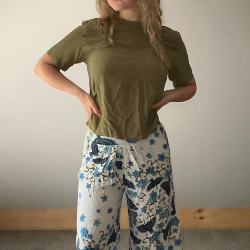 Vintage S.L.B. silk earth tone top - Size S